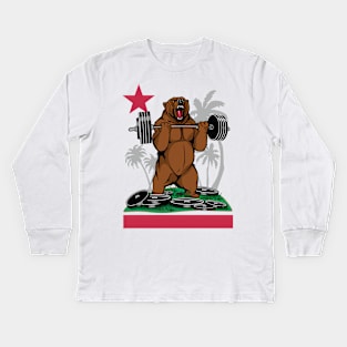 California bear lifting weights Kids Long Sleeve T-Shirt